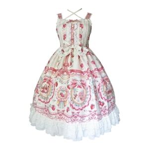 SOUFFLE SONG Jfashion strawberry rabbit Sweet Lolita JSK dress M